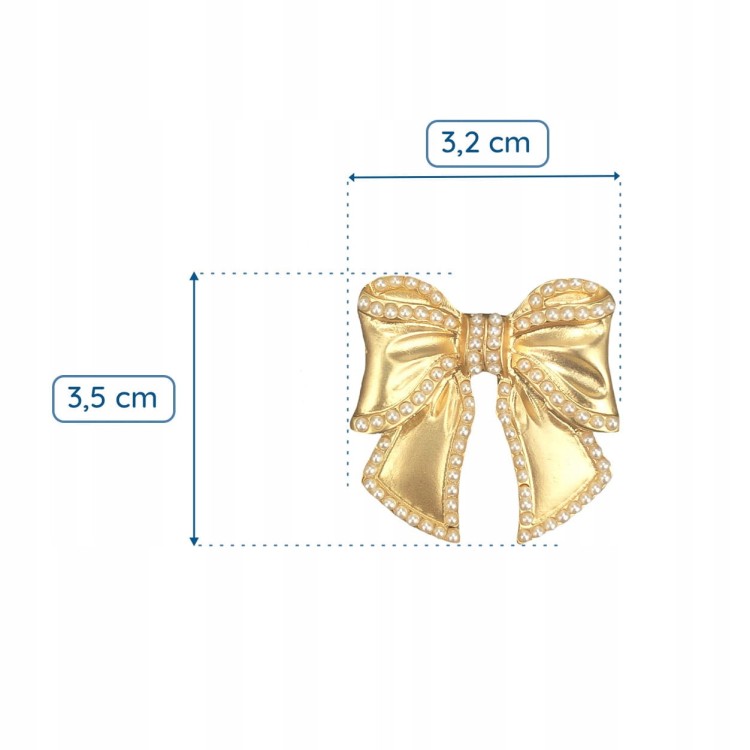 PINETS broszka Kokardka złota wstążka ozdoba