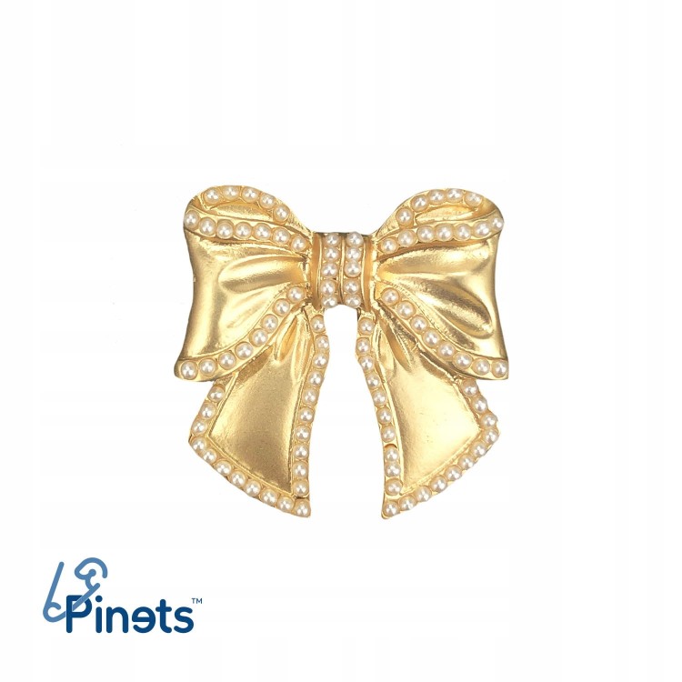 PINETS broszka Kokardka złota wstążka ozdoba