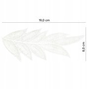 NASZYWKA cekiny koraliki biały Liść Listek 19 cm