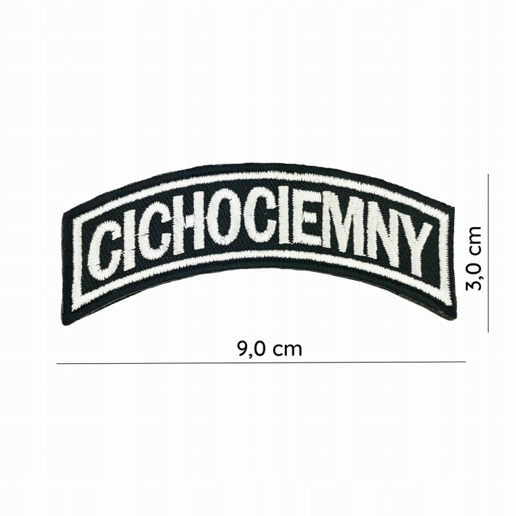 Naszywka na rzep CICHOCIEMNY haftowany Napis