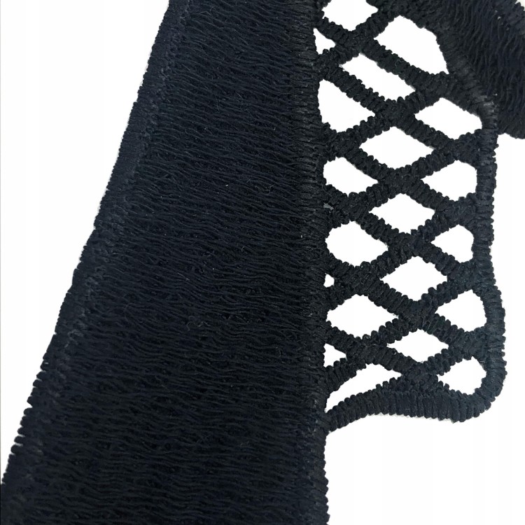 NASZYWKA czarny Kołnierzyk koronkowy Kokardka