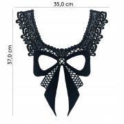 NASZYWKA czarny Kołnierzyk koronkowy Kokardka