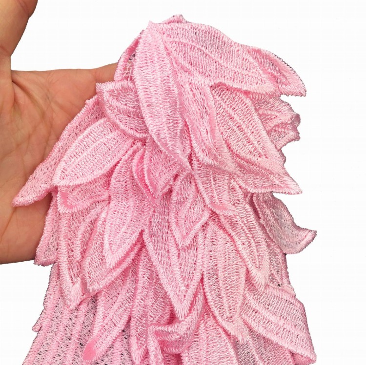 NASZYWKA haftowane Skrzydła 3D różowe 42 cm