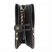 PORTFEL Damski Duży Czarny ochrona RFID skórzany