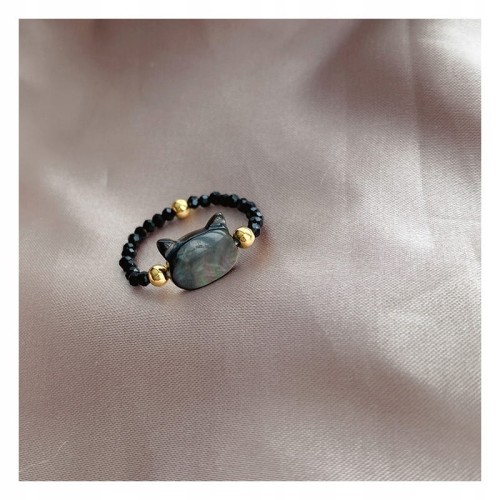 Pierścionek na gumce Kitty Black