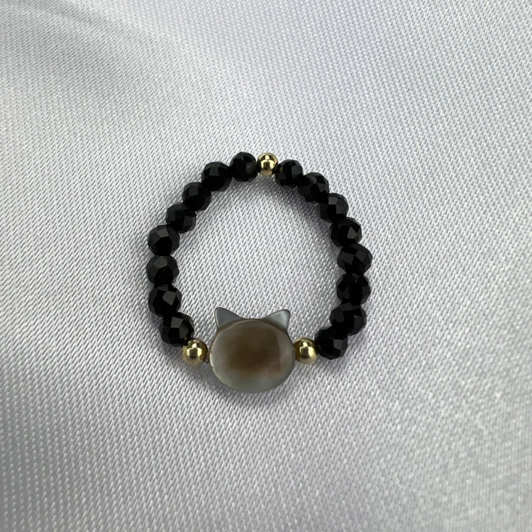 Pierścionek na gumce Kitty Black