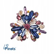 PINETS Broszka Kolorowy kwiat z cyrkoniami