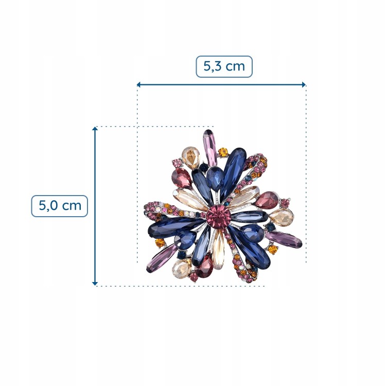 PINETS Broszka Kolorowy kwiat z cyrkoniami