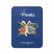 PINETS Broszka świąteczna dzwoneczki z cyrkoniami