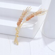 PINETS Broszka pozłacana kłosy zbóż 14 Karatów