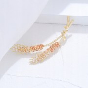 PINETS Broszka pozłacana kłosy zbóż 14 Karatów