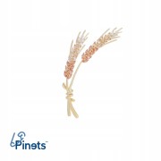 PINETS Broszka pozłacana kłosy zbóż 14 Karatów