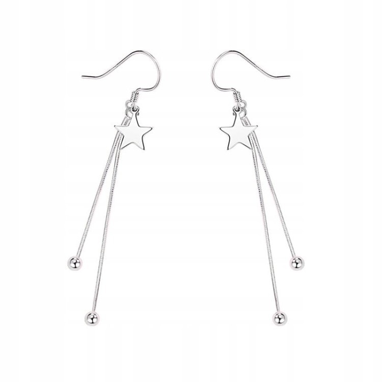 Fraise kolczyki Star srebrne S925 wiszące gwiazdki