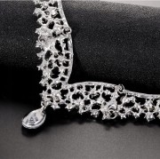 Zestaw srebrny kolia z cyrkoniami kolczyki