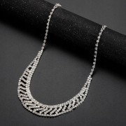 Zestaw srebrny delikatna kolia z cyrkoniami