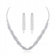 Zestaw srebrny Kolia z cyrkoniami