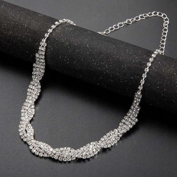 Zestaw srebrny Kolia z cyrkoniami