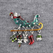 PINETS Broszka sanie Mikołaja z prezentami