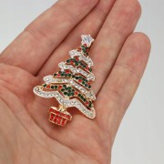 PINETS Broszka świąteczna kolorowa choinka gwiazda