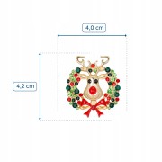 PINETS Broszka świąteczna renifer z wianuszkiem