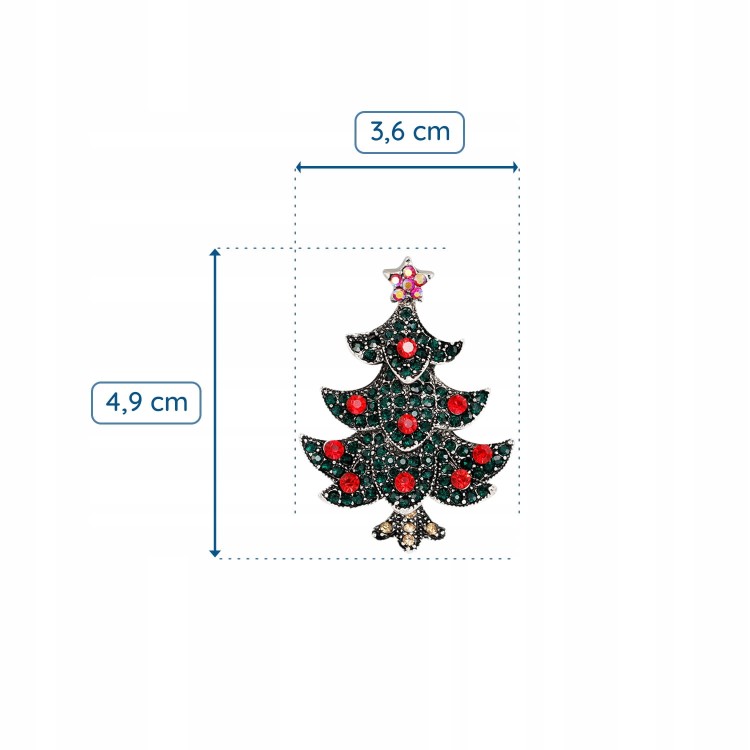 PINETS Broszka świąteczna choinka z cyrkoniami