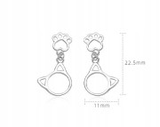 Fraise kolczyki Kotki łapki srebrne S925 wiszące