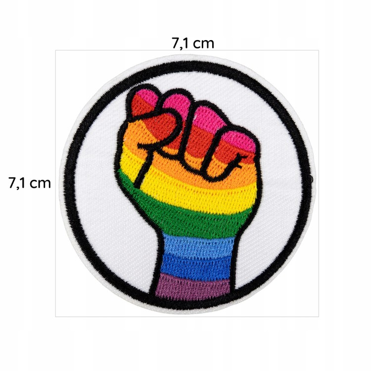 NAPRASOWANKA Termo Naszywka Ręka miłość tęcza Love