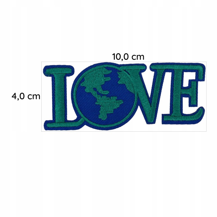 NAPRASOWANKA Termo Naszywka Love napis Ziemia