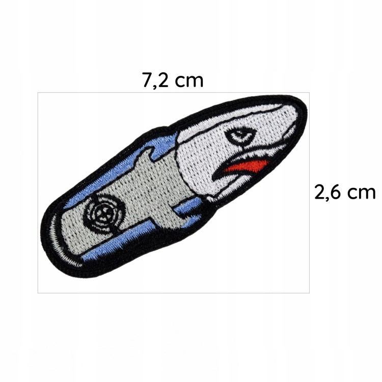 NAPRASOWANKA Termo Naszywka Rekin Pocisk Nabój