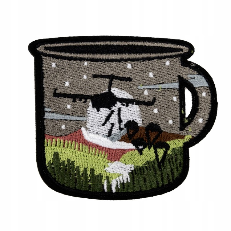 NAPRASOWANKA Termo Naszywka Kubek Samolot desant