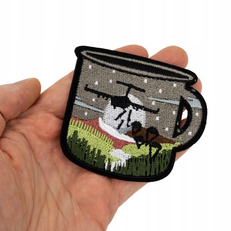 NAPRASOWANKA Termo Naszywka Kubek Samolot desant