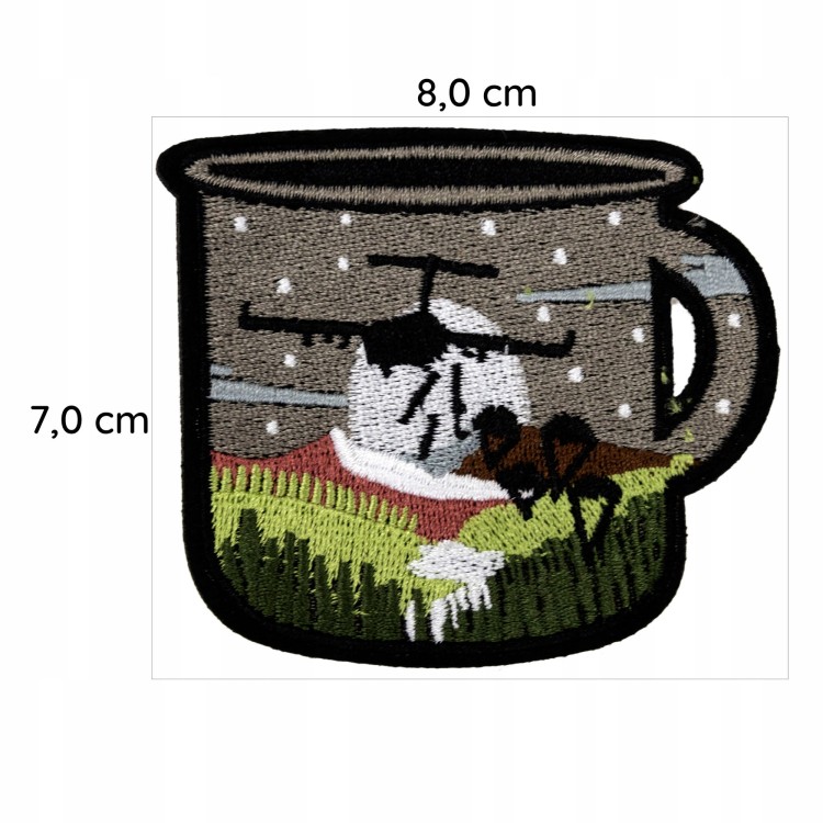 NAPRASOWANKA Termo Naszywka Kubek Samolot desant