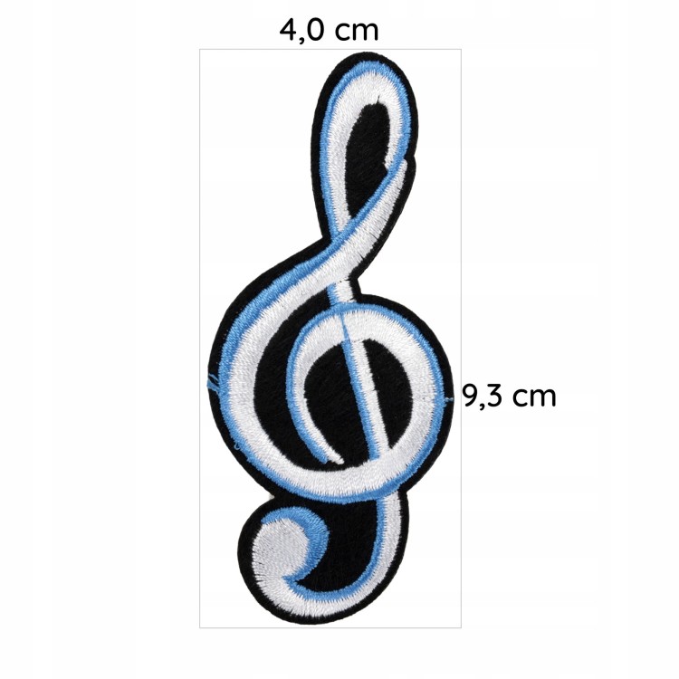NAPRASOWANKA Termo Naszywka Klucz wiolinowy muzyka