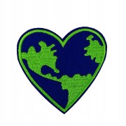 NAPRASOWANKA Termo Naszywka Planeta Ziemia Serce