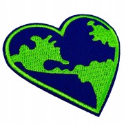 NAPRASOWANKA Termo Naszywka Planeta Ziemia Serce