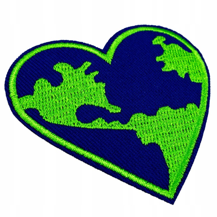 NAPRASOWANKA Termo Naszywka Planeta Ziemia Serce