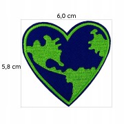 NAPRASOWANKA Termo Naszywka Planeta Ziemia Serce