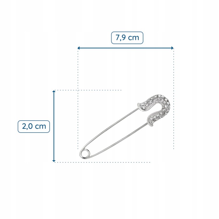 PINETS Broszka klasyczna agrafka z cyrkoniami