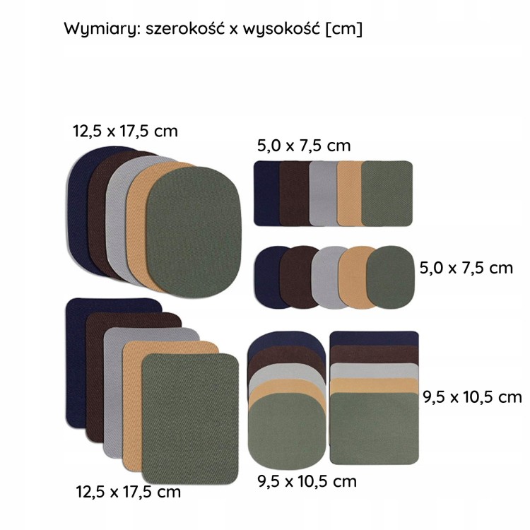 30 sztuk DUŻY ZESTAW kolorowe łatki TERMO ŁATA