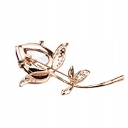 PINETS czerwona Róża pozłacana broszka z kwiatem