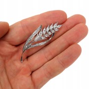 PINETS Kłos pszenicy cyrkonie Broszka pozłacana