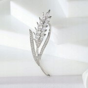 PINETS Kłos pszenicy cyrkonie Broszka pozłacana