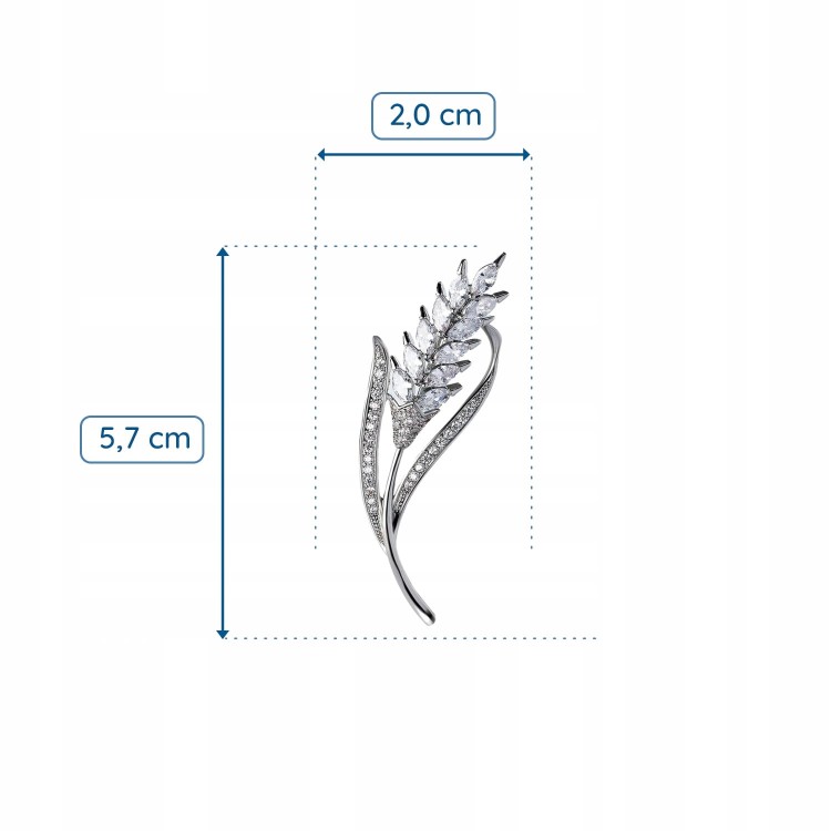PINETS Kłos pszenicy cyrkonie Broszka pozłacana