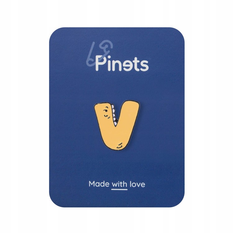 PINETS Przypinka Litera V Własny Napis Logo Fonty