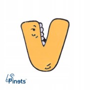 PINETS Przypinka Litera V Własny Napis Logo Fonty