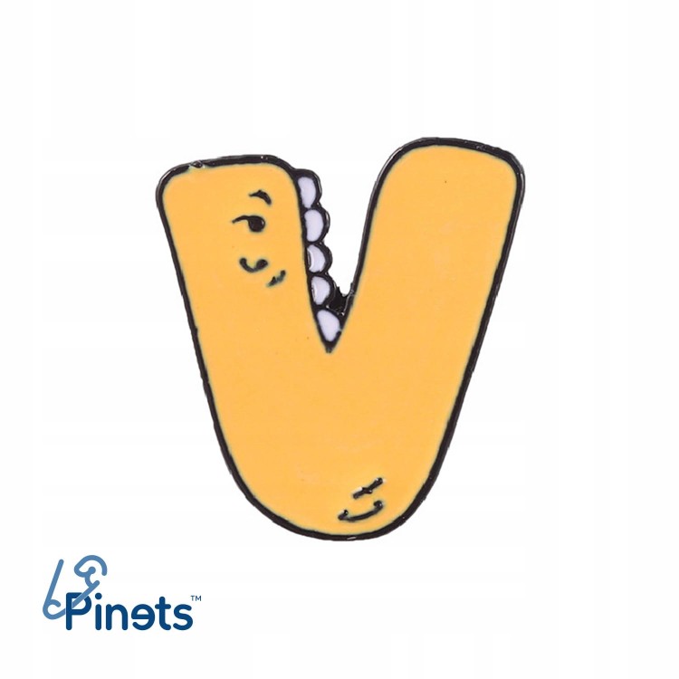 PINETS Przypinka Litera V Własny Napis Logo Fonty