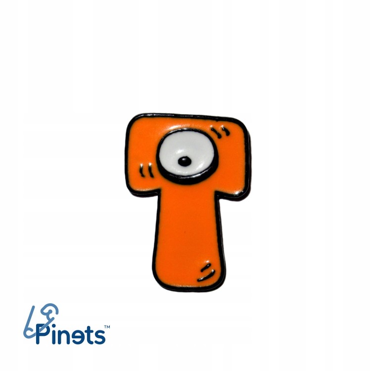 PINETS Przypinka Litera T Własny Napis Font Logo