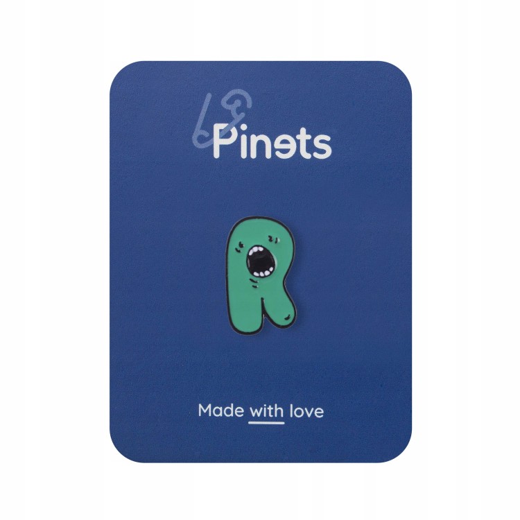 PINETS Przypinka Litera R Własny Napis Font Logo