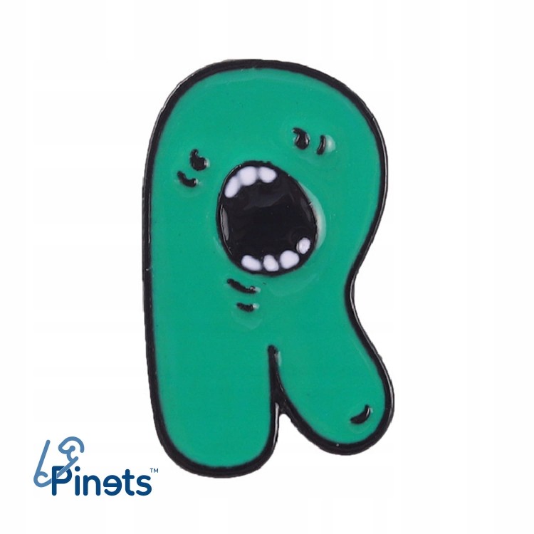 PINETS Przypinka Litera R Własny Napis Font Logo