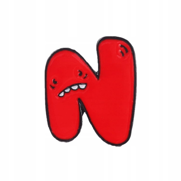 PINETS Przypinka Litera N Własny Napis Logo Font